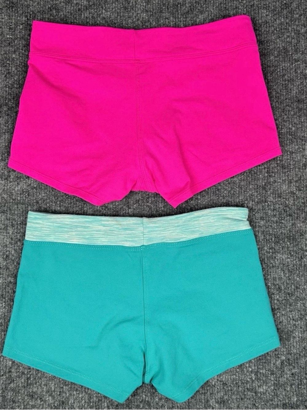 Jo + Jax Girls Large 12-14 Shorts Stretch Dance Activewear Cheer Pink & Teal EUC